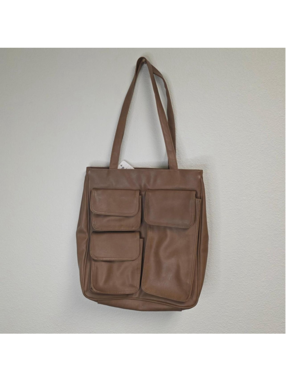 Dolce Vita brown leather tote bag with multiple pockets #tote #leather